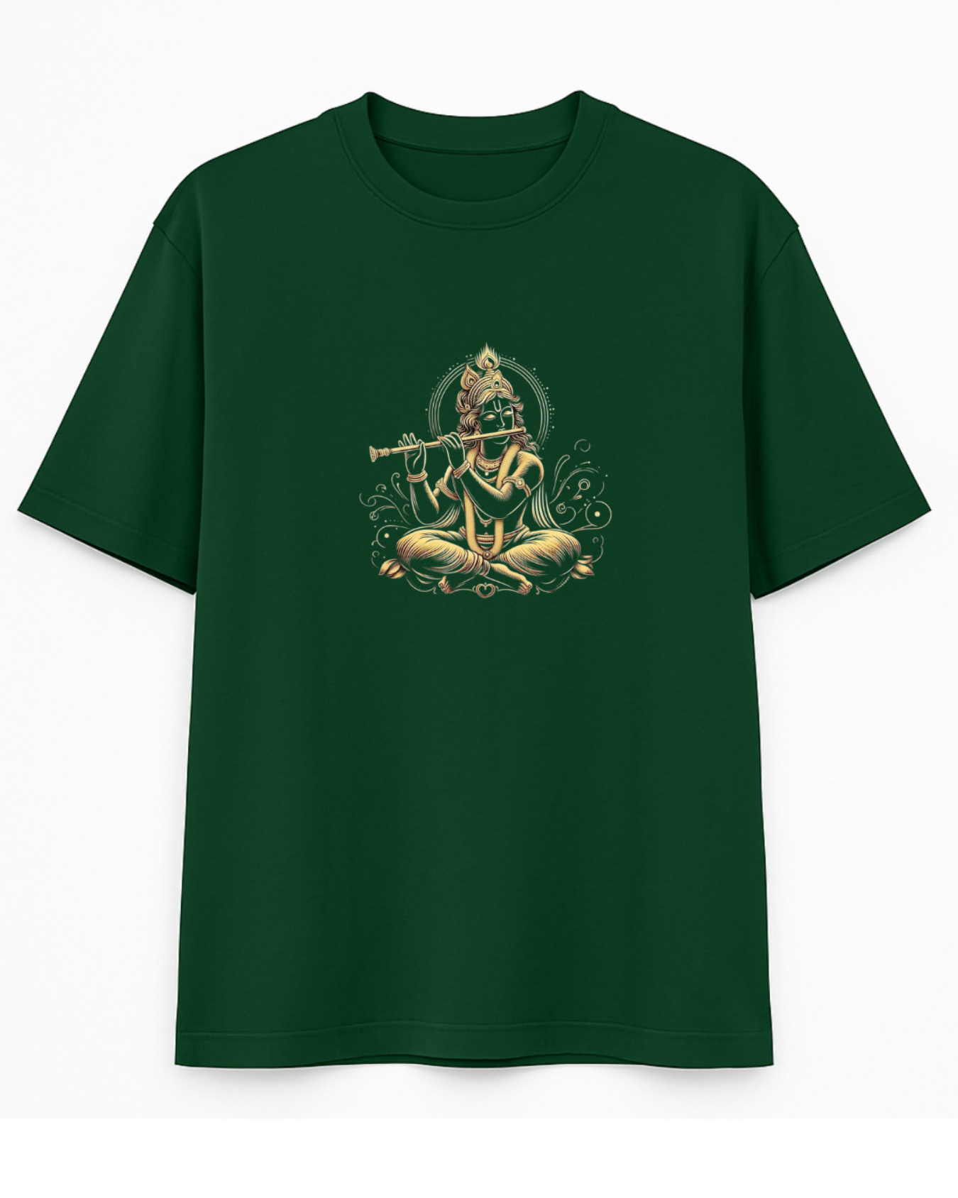 Divine Krishna Premium Golden Print Oversized Unisex T- Shirt